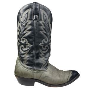 Laredo Men’s Flagstaff Grey Black Wingtip Cowboy Boot Size US 10 D